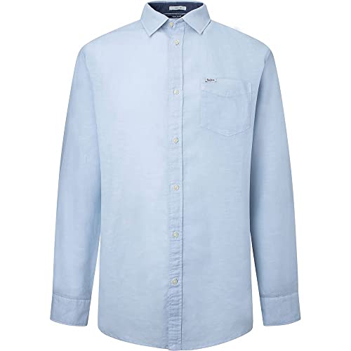 Pepe Jeans Herren Parker Long Shirt, Blue (Bleach Blue), L von Pepe Jeans