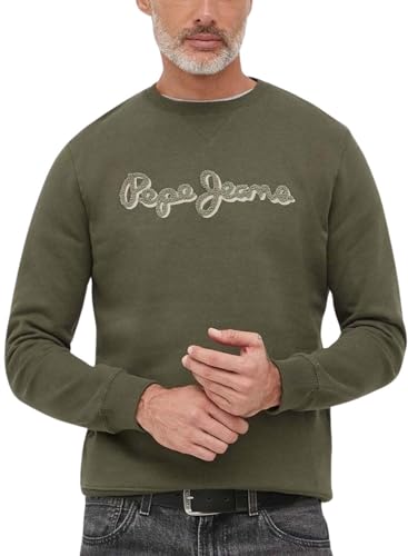 Pepe Jeans Herren Ryan Crew Sweatshirt, Green (Olive), M von Pepe Jeans