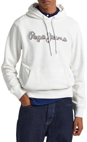 Pepe Jeans Herren Ryan Hoodie Hooded Sweatshirt, White (Off White), S von Pepe Jeans