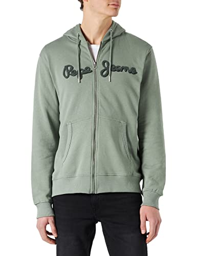 Pepe Jeans Herren Ryan Zip Sweatshirt, Green (Casting), M von Pepe Jeans