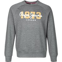 Pepe Jeans Herren Sweatshirt grau Baumwolle Logo und Motiv von Pepe Jeans