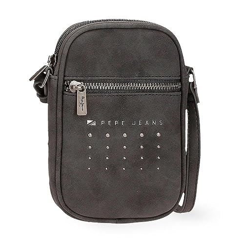 Pepe Jeans Holly Messenger-Tasche klein schwarz 11 x 17,5 x 2,5 cm Kunstleder Schwarz, Talla única, kleine Umhängetasche, Schwarz, one Size, Kleine Umhängetasche von Pepe Jeans