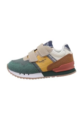 Pepe Jeans Jungen London Urban Bk Sneaker, Grün (Khaki Green), 9 von Pepe Jeans