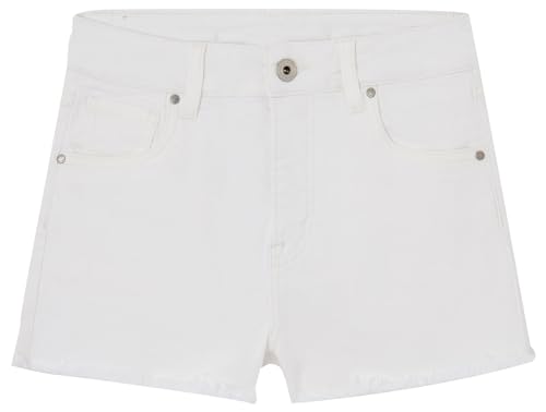 Pepe Jeans Mädchen A-Line Short Hw Jr Shorts, Weiß (Denim-TR1), 10 Jahre von Pepe Jeans