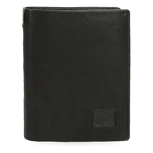 Pepe Jeans Marshal Vertikale Geldbörse mit Geldbörse, schwarz, 8,5 x 10,5 x 1 cm Leder, Schwarz, Talla única, Vertikale Geldbörse mit Geldbörse von Pepe Jeans