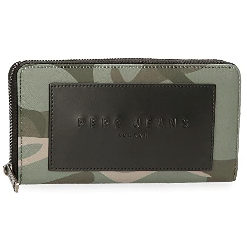 Pepe Jeans Nicole Geldbörse mit Kartenetui, Mehrfarbig, 19,5 x 10 x 2 cm, Polyester und PU, bunt, Brieftasche mit Kreditkartenfächern von Pepe Jeans