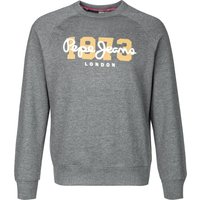 Pepe Jeans Herren Sweatshirt grau Baumwolle Logo und Motiv von Pepe Jeans