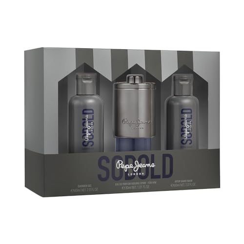 Pepe Jeans SoBold For Him Parfüm Herren 3 Teiliges Geschenkset Eau de Parfum 30ml After Shave 60ml und Duschgel 60ml Holzig und Aromatisch Duftset Herren Parfüm von Pepe Jeans