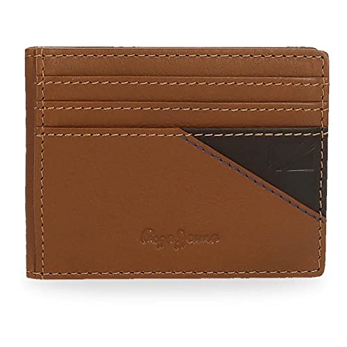 Pepe Jeans Striking Geldbörse mit Kartenhalter, Braun, 11 x 7 x 1,5 cm, Leder, braun, Geldbörse mit Kartenfach von Pepe Jeans