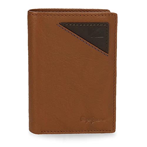 Pepe Jeans Striking Geldbörse mit Kartenhalter, Braun, 11 x 7 x 1,5 cm, Leder, braun, Geldbörse mit Kartenfach von Pepe Jeans