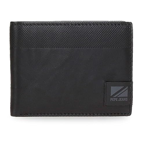 Pepe Jeans Topper Horizontale Geldbörse mit Geldbörse Schwarz 11,5 x 8 x 1 cm Leder, Schwarz, Talla única, Horizontale Geldbörse mit Geldbörse von Pepe Jeans