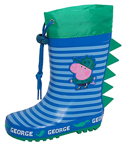 Peppa Pig Boys George Pig Tie Top Wellington Boots Green UK 8 Child von Peppa Pig