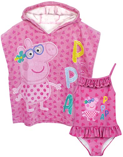 Peppa Pig Girls Badeanzug & Kapuzenhandtuch Poncho Set 2-3 Jahre von Peppa Pig