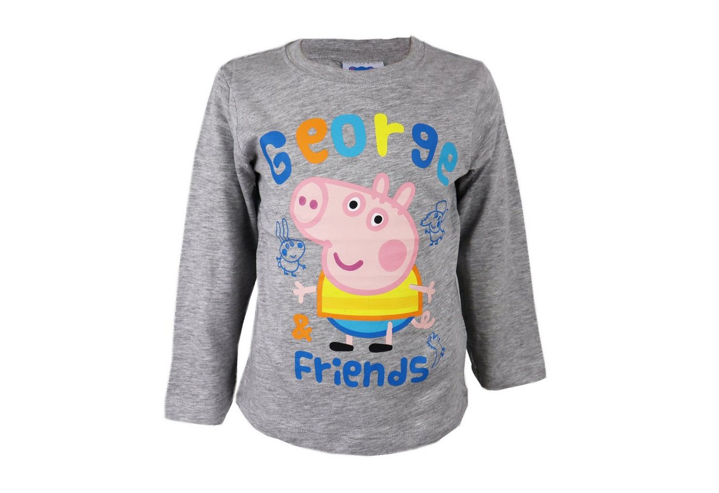 Peppa Pig Langarmshirt George Friend Kinder Shirt Gr. 92 bis 116, Grau von Peppa Pig