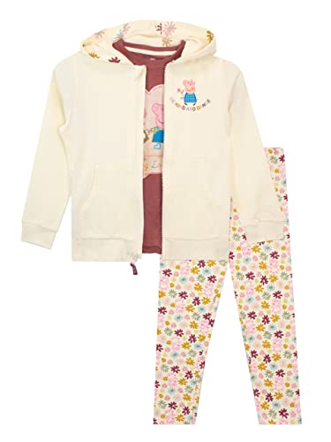 Peppa Pig Mädchen Hoodie, T-Shirt und Leggings Set Mehrfarbig 92 von Peppa Pig