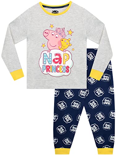 Peppa Pig Mädchen Peppa Pig Pyjamas Nachtwäsche für Kinder Grau 128 von Peppa Pig