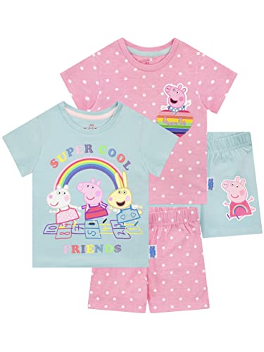 Peppa Pig Mädchen Schlafanzug kurz Zweierpack Mehrfarbig 104 von Peppa Pig