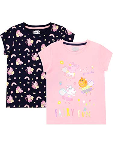 Peppa Pig Peppa Wutz Mädchen T-Shirt Packung mit 2 Mehrfarbig 116 von Peppa Pig