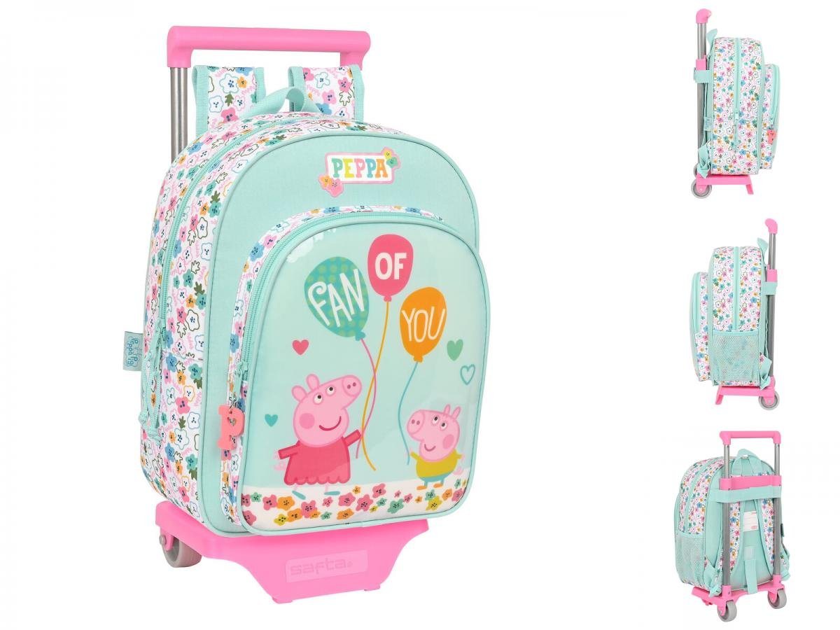 Peppa Pig Rucksack Peppa Wutz Kinder Rucksack mit Rädern Cosy corner Hellblau 26 x 34 x 1 von Peppa Pig