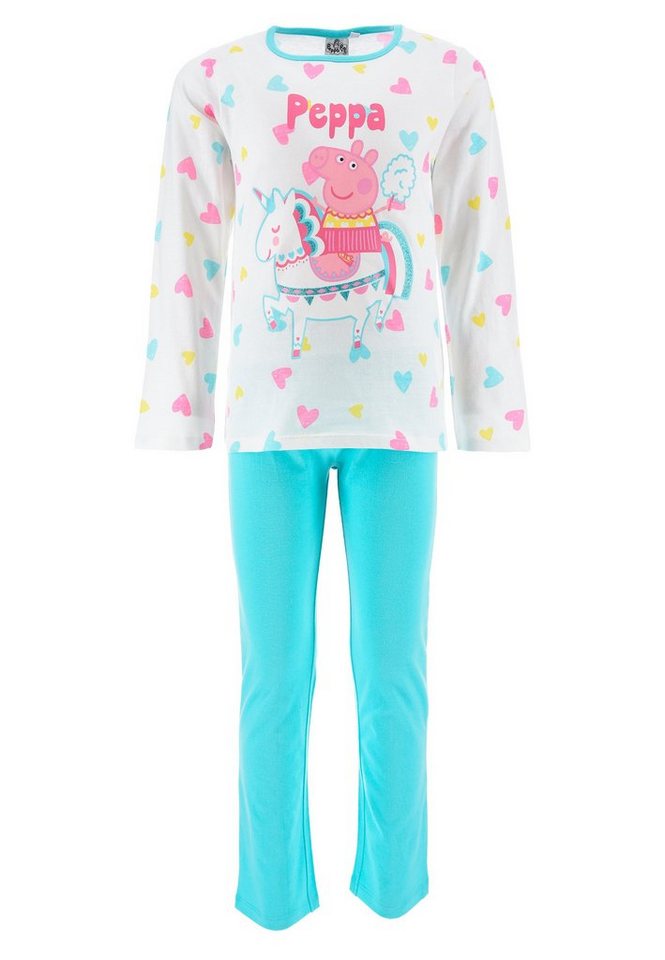 Peppa Pig Schlafanzug Peppa Wutz Kinder Mädchen Schlafanzug Kinder Pyjama Langarm Shirt + Schlaf-Hose (2 tlg) von Peppa Pig
