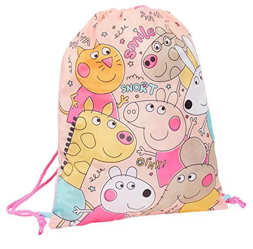 Peppa Pig Turnbeutel mit Kordelzug, für Mädchen, Sportbeutel, Schwimmbeutel, für Schule, Kindergarten, Rucksack, pfirsich, Einheitsgröße, Beutel mit Kordelzug von Peppa Pig