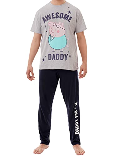 Peppa Wutz Herren Daddy Pig Schlafanzuge Grau Size X-Large von Peppa Pig