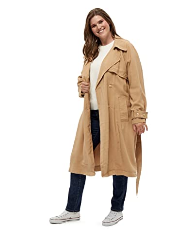 Peppercorn Delilah Trenchcoat Kurve | Jacke Damen In Beige | Frühling Damen Mantel | Größe 44 von Peppercorn