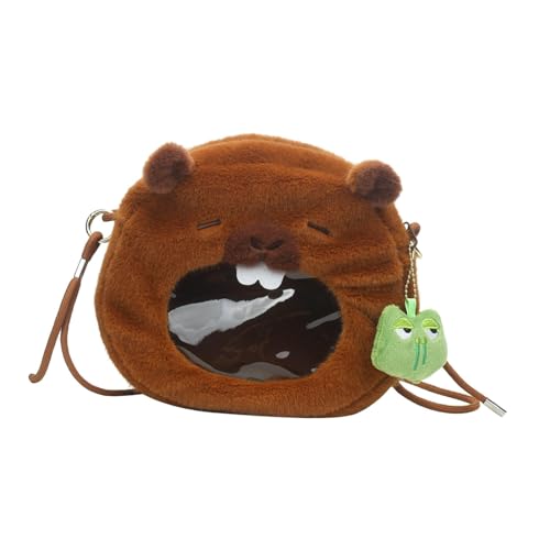 Perfeclan Capybara Kuscheltier-Tasche Capybara Plüschtier Freizeittasche für Shopping-Party, S von Perfeclan