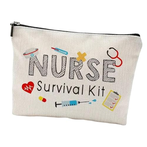 Perfeclan Krankenschwester-Make-up-Tasche, Reise-Kulturbeutel, Kosmetik-Reisetasche, Reißverschluss, Krankenschwester-Geschenk, Frauen-Make-up-Tasche für, Stil b von Perfeclan