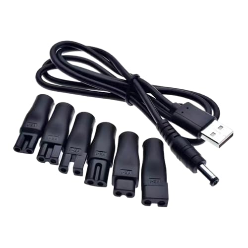 Perfeclan Ladekonverter-Anschluss, weiblicher Adapter, Mehrzweck-Ersatzadapter für Haarschneidemaschinen, Schreibtischlampen, 6 Stück und USB-Kabel von Perfeclan