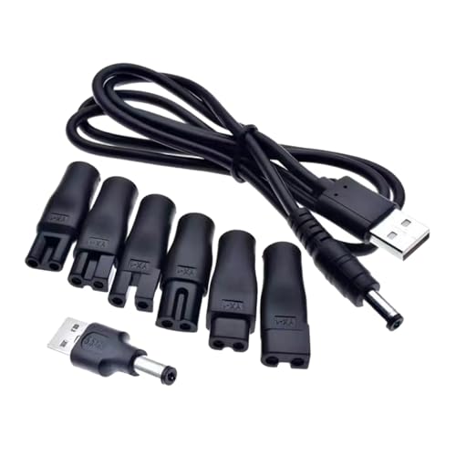 Perfeclan Ladekonverter-Anschluss, weiblicher Adapter, Mehrzweck-Ersatzadapter für Haarschneidemaschinen, Schreibtischlampen, 7 Stück und USB-Kabel von Perfeclan