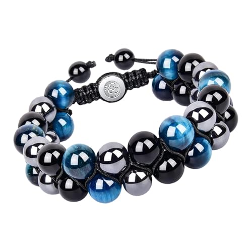 Perfeclan Stein-Manschettenarmband, Perlenarmband, schlichtes Premium-Armband zum Vatertag, Schmuck für Frau und Mann, Valentinstag, Vatertag von Perfeclan