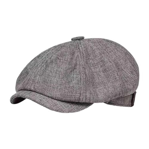 Perfeclan lässige Ballonmütze für Damen, Schirmmütze Kappe Barett Maler Mütz Bakerboy Schiebermütze Newsboy Cap Cabbie-Mütze, Elastischer Rückseite, mit Schirm Frühling-Sommer, dunkelgrau von Perfeclan