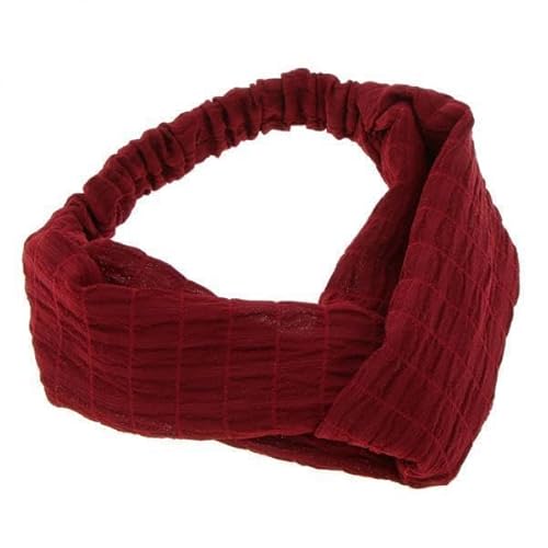 perfeclan 5x Damen Elastischer Turban Verdrehtes Geknotetes Haarband für Alle Gelegenheiten Rot von Perfeclan