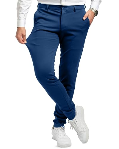 Performance Pants Herren Blau (Größe 28W/30L) - Bequeme Blaue Hose Herren - Stilvolle Herren Hosen Stretch - Hosen Herren Stretch - Modische Praktische Männer Hosen für Business & Freizeit von Performance Pants