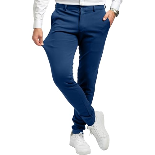 Performance Pants Herren Blau (Größe 31W/34L) - Bequeme Blaue Hose Herren - Stilvolle Herren Hosen Stretch - Hosen Herren Stretch - Modische Praktische Männer Hosen für Business & Freizeit von Performance Pants