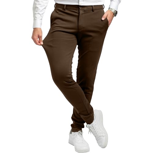 Performance Pants Herren Dunkelbraun (Größe 30W/30L) - Bequeme Dunkelbraune Hose Herren - Stilvolle Herren Hosen Stretch - Hosen Herren Stretch - Modische Praktische Männer Hosen für Business von Performance Pants