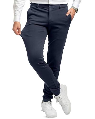 Performance Pants Herren Navy (Größe 27W/30L) - Stilvolle Herren Hosen Stretch - Hosen Herren Stretch - Angenehme Praktische Männer Hosen für Business & Freizeit - Bequeme Stoffhose Herren von Performance Pants