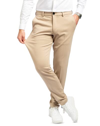 Performance Pants Herren Sand (Größe 27W/32L) - Stilvolle Herren Hosen Stretch - Hosen Herren Stretch - Angenehme Praktische Männer Hosen für Business & Freizeit - Bequeme Stoffhose Herren von Performance Pants