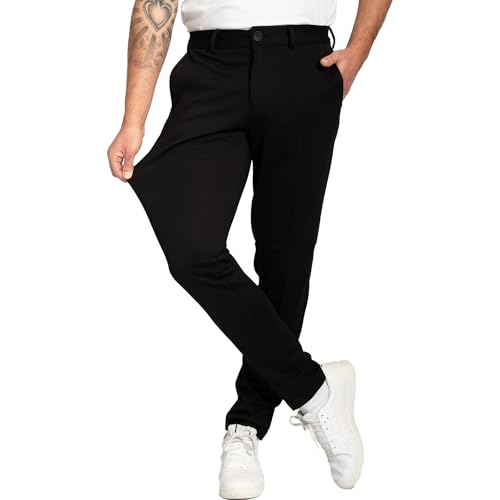 Performance Pants Herren Schwarz (Größe 30W/32L) - Bequeme Schwarze Hose Herren - Stilvolle Herren Hosen Stretch - Hosen Herren Stretch - Modische Praktische Männer Hosen für Business & Freizeit von Performance Pants