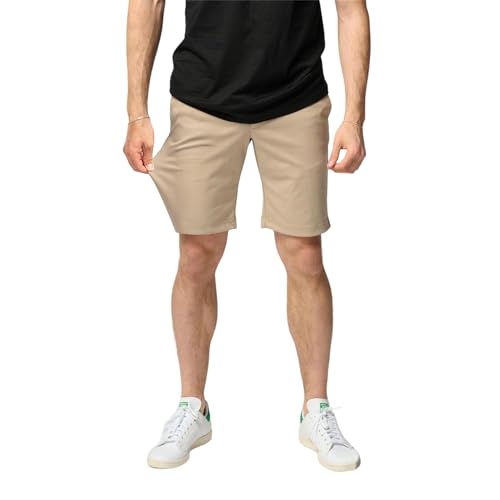 Performance Shorts Herren - Stilvolle Regular Fit Herren Shorts Stretch - Angenehme Praktische Männer Shorts für Business & Freizeit (DE/NL/SE/PL, Alphanumerisch, L, Regular, Regular, Beige) von Performance Pants