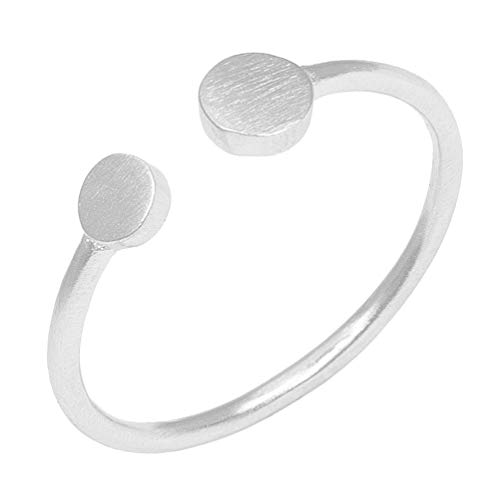 Pernille Corydon Damen Mini Coin Ring Silber - Damenring mit 2 runden Plättchen leicht gebürstete matte Oberfläche 925 Silber - Größe 55 - R006s-55 von Pernille Corydon