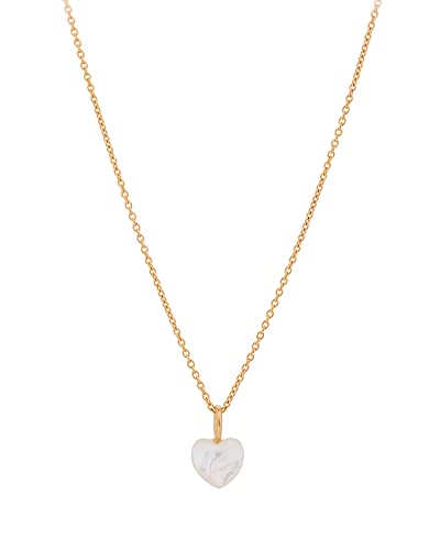 Pernille Corydon Kette Gold Damen - Ocean Heart Halskette mit Perlen Anhänger in Herz Form - Sterling Silber 925 Vergoldet - 40-45 cm größenverstellbar - N387g von Pernille Corydon