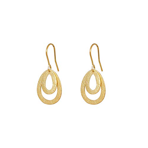 Pernille Corydon Ohrringe Damen Gold Mini Double Drop 25 mm Silber vergoldet - E155g von Pernille Corydon