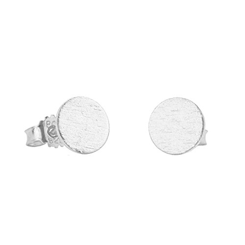 SOFORT LIEFERBAR - Pernille Corydon Ohrstecker für Frauen Solid Coin runde Platte Kreis silbernes Plättchen Echtschmuck 925er Sterling Silber - E202s von Pernille Corydon