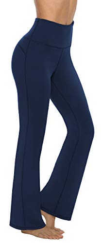 Persit Damen Schlaghose Yogahose, High Waist Freizeithose Sport-Hose Jazzpants Marine - L von Persit