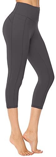 Persit Sport Leggings Damen 3/4, Capri Sporthose Sport Leggins Yoga-Hose für Damen Grau - 36/38 (Herstellergröße: S) von Persit