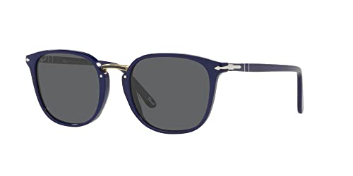 Persol PO3186S Runde Sonnenbrille, Blau/Dunkelgrau, 51 mm von Persol