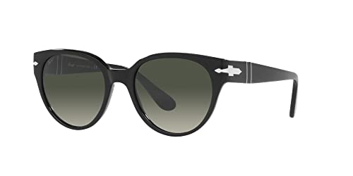 Persol PO3287S Runde Sonnenbrille, Schwarz/Grauer Farbverlauf, Small von Persol