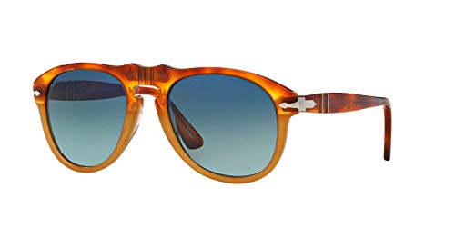 Persol Unisex PO0649 Sonnenbrille, Mehrfarbig (Gestell: Havana, Gläser: blau-verlauf polarisiert 1025S3), Medium (54) von Persol